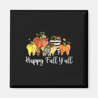 Lycklig Fall Y'all Pumpkin Tooth Lepard Zebra Hall Magnet