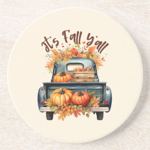 Lycklig Fall Y'all - Rustic Lastbil med Pumpkins Underlägg