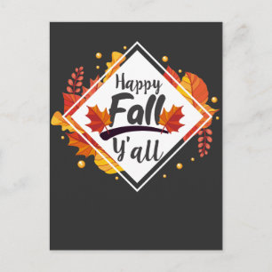 Lycklig Fall Yall Season Höst löv Vykort