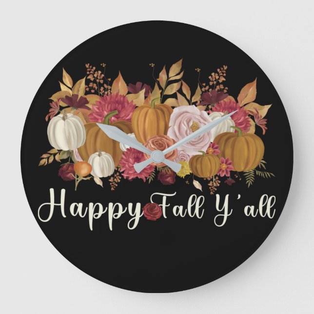 Lycklig Fall Y'all Stor Klocka (Framsida)