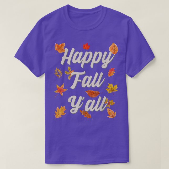 Lycklig Fall Y'all T Shirt (Design framsida)