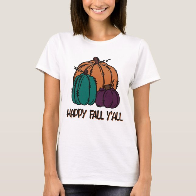 Lycklig fall y'all t shirt (Framsida)