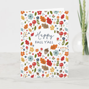 Lycklig Fall Y'all Thanksgiving Fall Kort