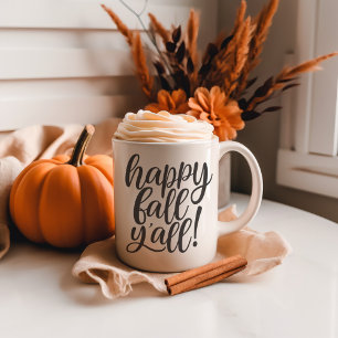 Lycklig Fall Y'all Trendig Calligraphy Mugg