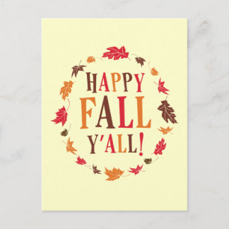 Lycklig Fall Y'all Vykort