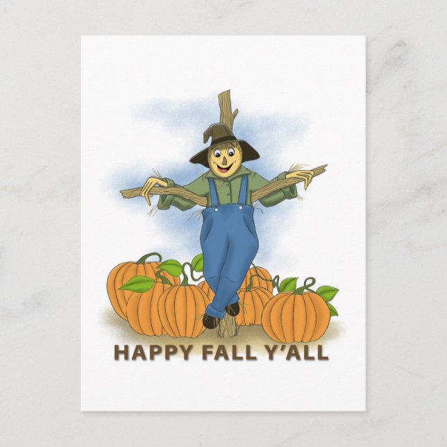 Lycklig Fall Y'All Vykort (Framsida)