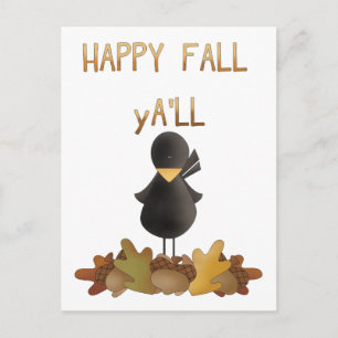 Lycklig Fall Y'All Vykort