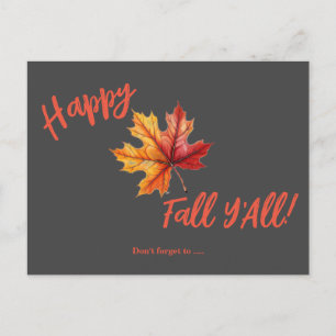 Lycklig Fall Y'All! Vykort