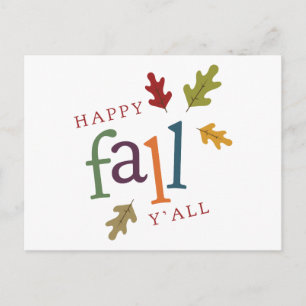 Lycklig Fall Yall Vykort