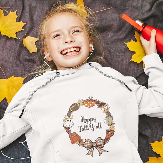 Lycklig Fall Y'all WAN Barn T Shirt (Skapare uppladdad)