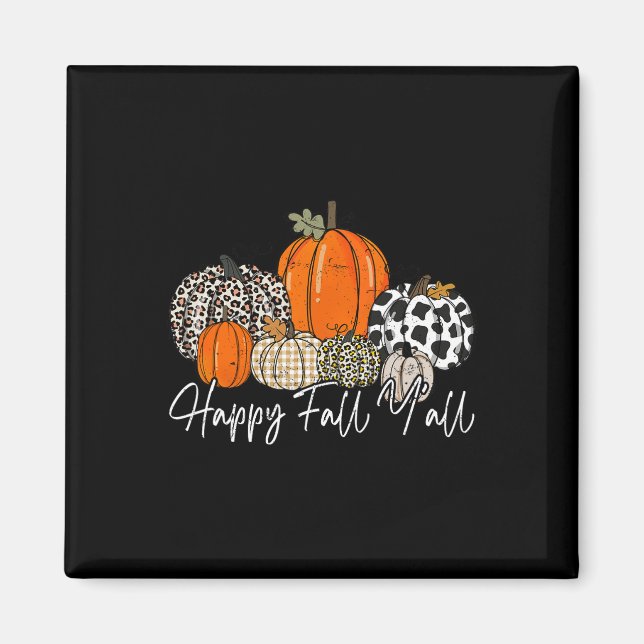 Lycklig Fall Y'all Women Manar Pumpkin Leopard Cut Magnet (Framsidan)