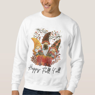 Lycklig Fall Y'all Women's Garden Gnome Leopard Pu Lång Ärmad Tröja