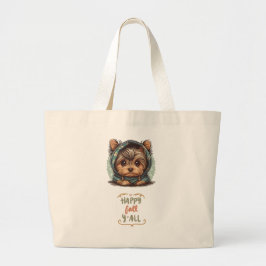 Lycklig Fall Y'all Yorkshire Terrier Autumn Hoodie Jumbo Tygkasse