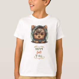 Lycklig Fall Y'all Yorkshire Terrier Autumn Hoodie T Shirt