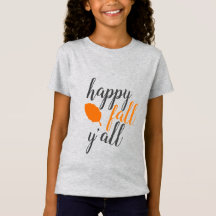 Lycklig Fall Y'all Youth Kids T-Shirt