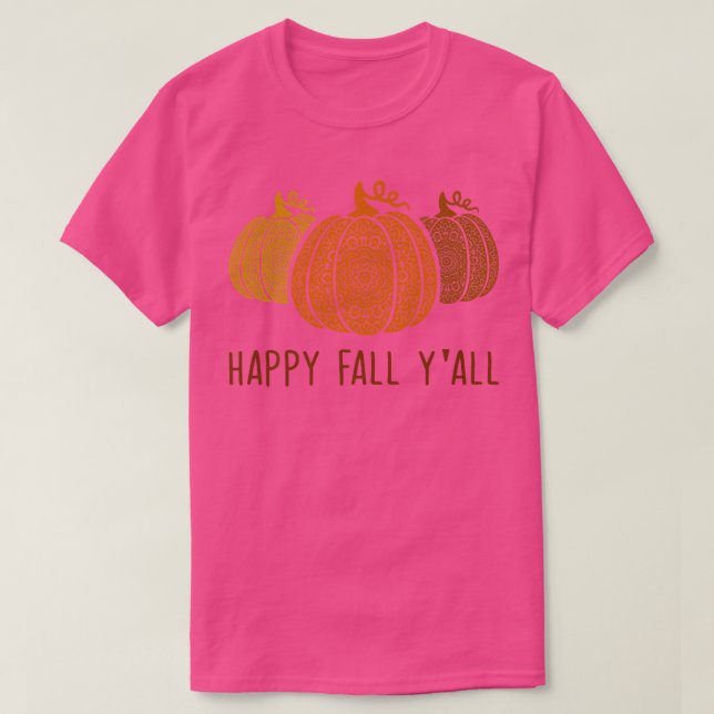 Lycklig Fall Yallmandala Pumpkins Autumn Fall Seas T Shirt (Design framsida)