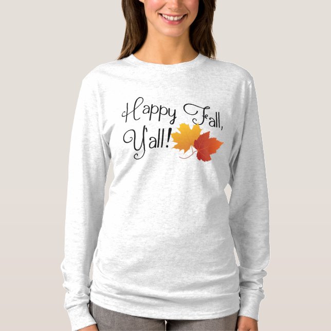 Lycklig Fall Ya's det är Autumn Non-Halloween Harv T-shirt (Framsida)