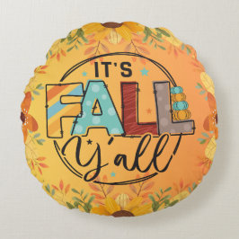 Lycklig faller, du skördar hösten Thanksgiving kär Rund Kudde