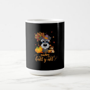 lycklig faller er schnauzer hund thanksgiving kaffemugg