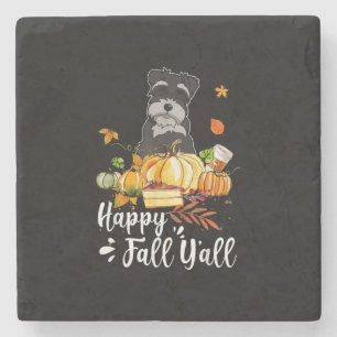 lycklig faller er schnauzer hund thanksgiving stenunderlägg