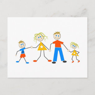 Lycklig Families Vykort