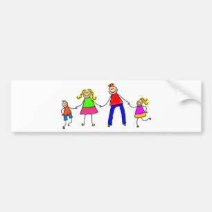 Lycklig familj bildekal