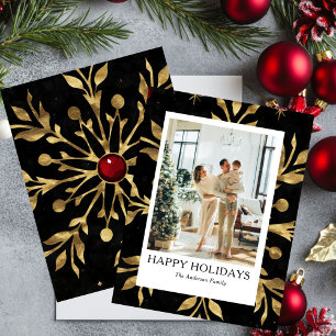 lycklig familj Holiday Photo Card modern elegant Julkort