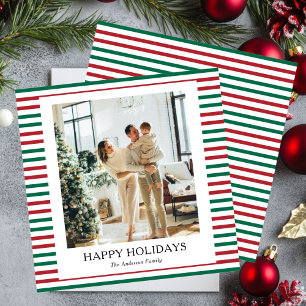 lycklig familj Holiday Photo Card modern elegant Julkort