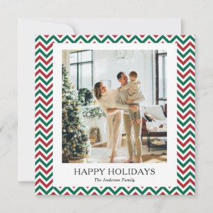 lycklig familj Holiday Photo Card modern elegant Julkort