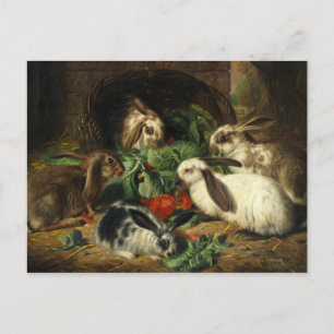 Lycklig-familjen av kaniner av Alfred Barber Vykort
