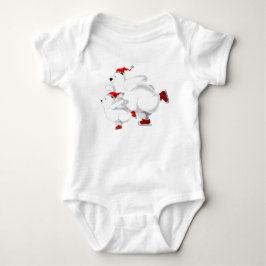Lycklig-familjen Bears Baby Bodydräkt - jul T Shirt