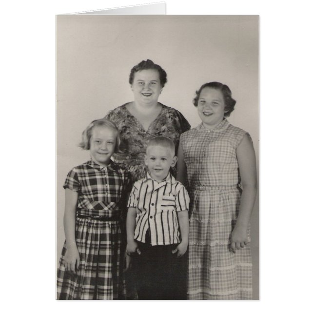 Lycklig-familjen Hälsningskort (Framsidan)