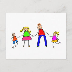 Lycklig-familjen Vykort