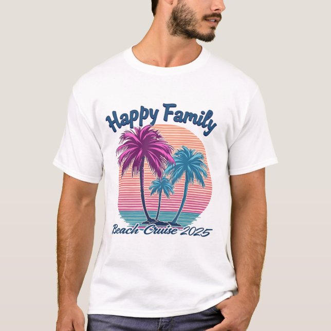 Lycklig Family Beach Cruise 2025 T Shirt (Framsida)