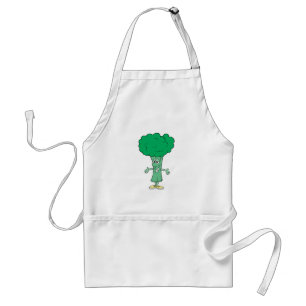 lycklig fånig broccoli tecknad förkläde