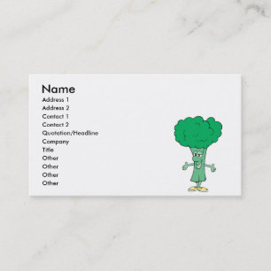 lycklig fånig broccoli tecknad visitkort