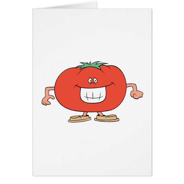 lycklig fånig tomato tecknad  hälsningskort (Framsidan)