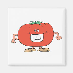 lycklig fånig tomato tecknad magnet