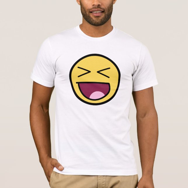 Lycklig Fantastisk Ansikte Bella Canvas T-Shirt (Framsida)