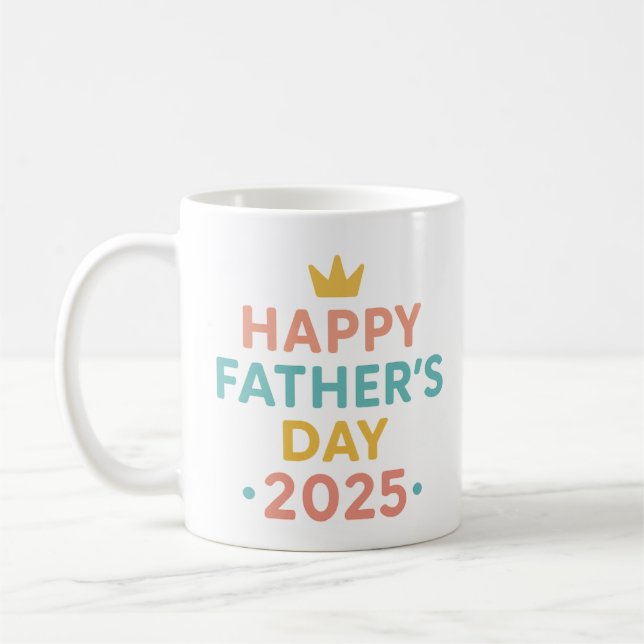 Lycklig Far dag 2025 Coffee Mugg Cute Pappa Gift (Vänster)