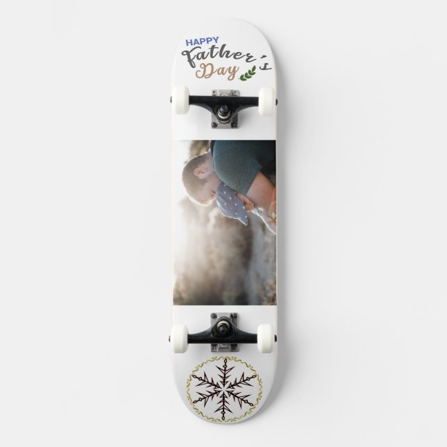 Lycklig Far dag - barndomsfoto Skateboard (Framsida)