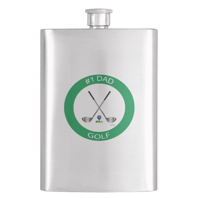 Lycklig Far dag Golf-Logotyp, Coola-kolv Fickplunta (Framsidan)