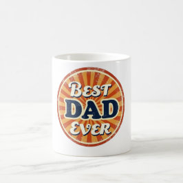 Lycklig Far Dag Shirt - Retro Badge Kaffemugg