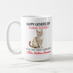 Lycklig Far-dagen - Cat Human Servant Funny Kaffemugg