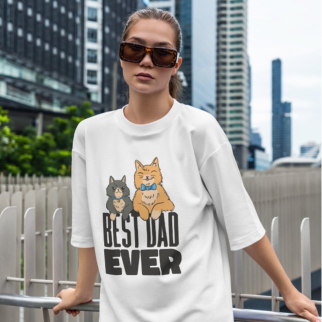 Lycklig Far och son Cats T Shirt (Skapare uppladdad)