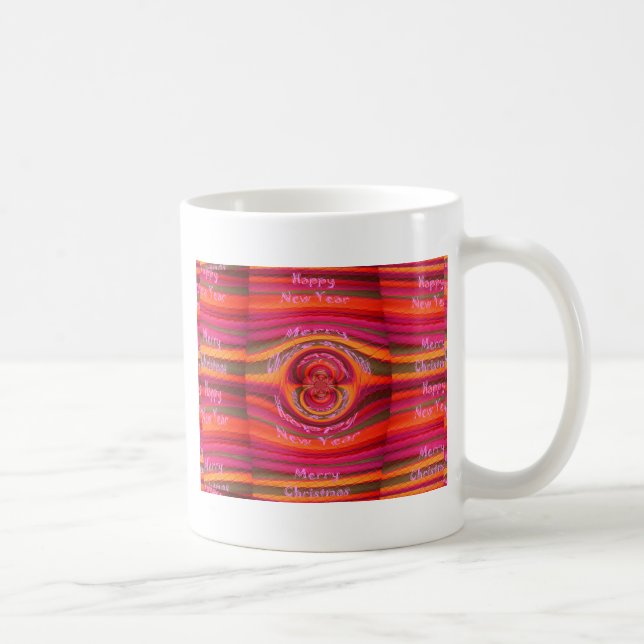 Lycklig Färg God jul Gott nytt år Kaffemugg (Höger)