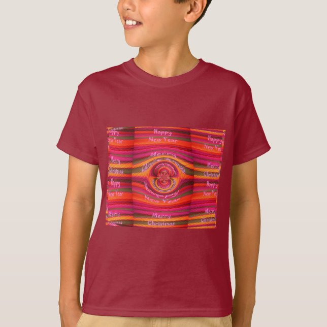 Lycklig Färg God jul Gott nytt år T Shirt (Framsida)