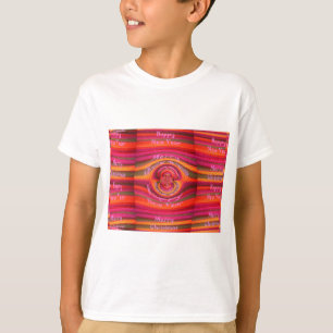 Lycklig Färg God jul Gott nytt år T-shirt