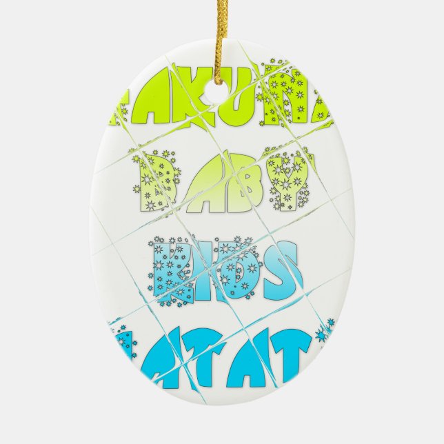 Lycklig Färg Hakuna Matata Hakunamatata Gift-stjär Julgransprydnad Keramik (Framsidan)