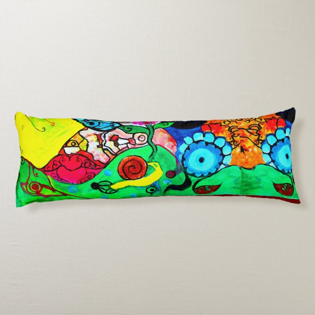 Lycklig färg kroppskudde (Baksidan)